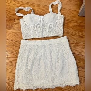 Aqua Ivory Lace Set